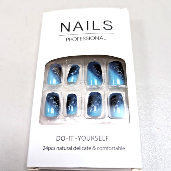 Stick Press On False Nails Lot Of 6 Red Pink Blue White Do It Yourself #3 READ - Picture 10 of 13